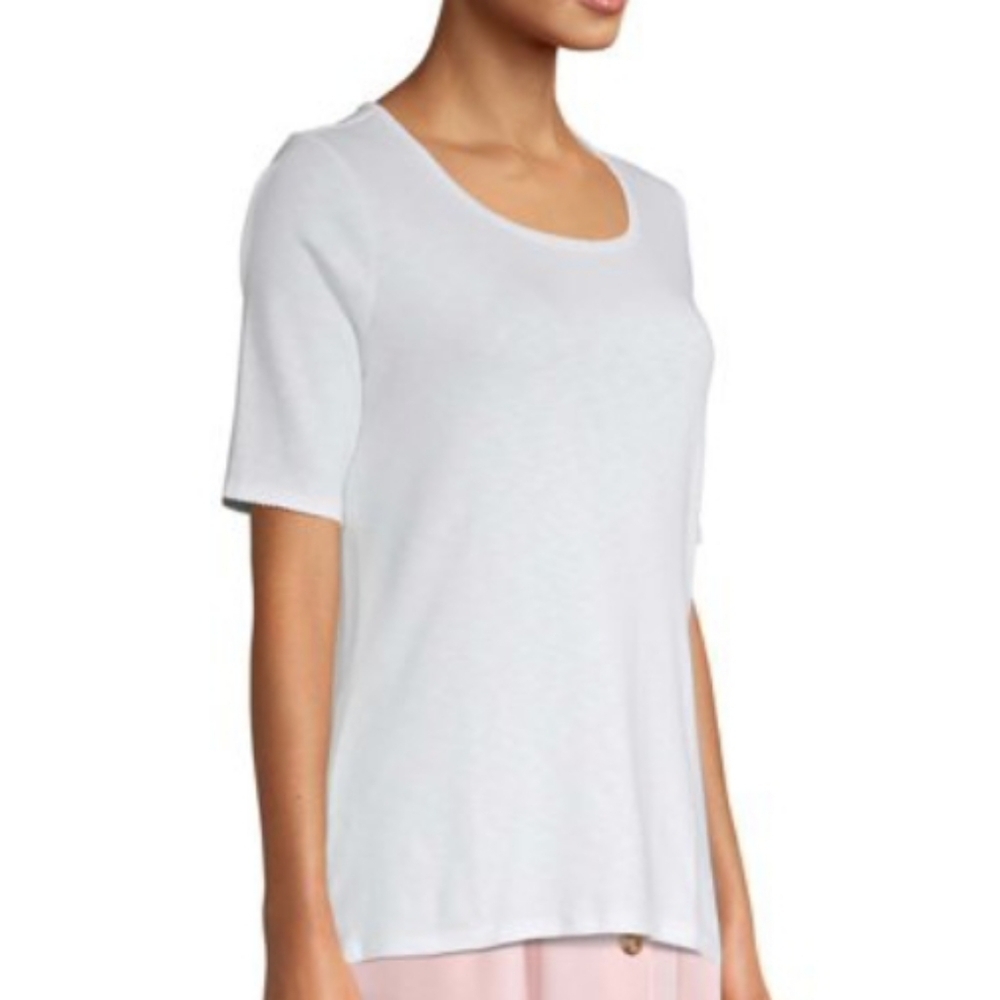 Time & Tru White Scoop Neck Tee xxxl
